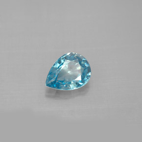 1.67캐럿 천연 블루 지르콘, 배 모양, 8.1×6.1 mm, VVS