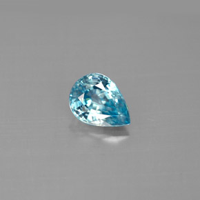 1.58캐럿 천연 블루 지르콘, 배 모양, 7.7×5.7 mm, VVS-VS