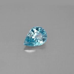 1.58캐럿 천연 블루 지르콘, 배 모양, 7.7×5.7 mm, VVS-VS