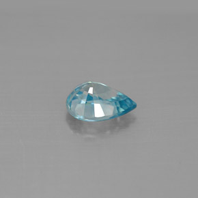 1.58캐럿 천연 블루 지르콘, 배 모양, 7.7×5.7 mm, VVS-VS