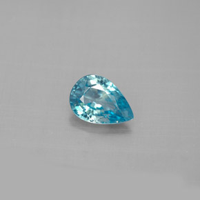 1.27캐럿 천연 블루 지르콘, 배 모양, 7.9×5.5 mm, VVS