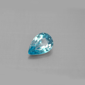 1.27캐럿 천연 블루 지르콘, 배 모양, 7.9×5.5 mm, VVS