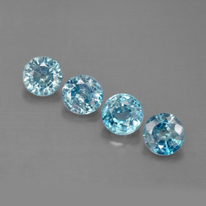 2.36캐럿 천연 블루 지르콘 보석, 라운드 컷, 4.49 mm, VS