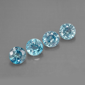 2.36캐럿 천연 블루 지르콘 보석, 라운드 컷, 4.49 mm, VS