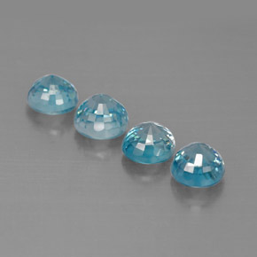 캐럿 천연 블루 지르콘 보석, 라운드 컷, 4.43 mm, VS