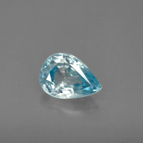 1.54캐럿 천연 블루 지르콘, 배 모양, 8×5.7 mm, VVS