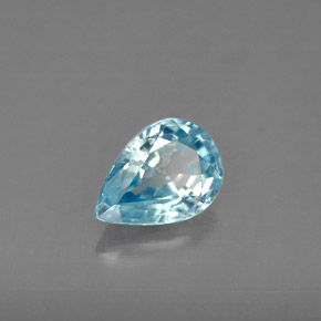 1.54캐럿 천연 블루 지르콘, 배 모양, 8×5.7 mm, VVS