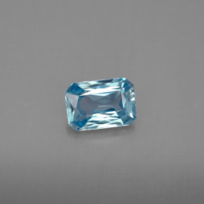 1.19캐럿 천연 블루 지르콘, 에메랄드 컷, 7×4.9 mm, VVS
