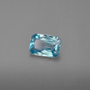 1.19캐럿 천연 블루 지르콘, 에메랄드 컷, 7×4.9 mm, VVS