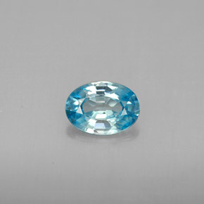 1.12캐럿 천연 블루 지르콘, 타원형 컷, 7.1×5.1 mm, VVS-VS