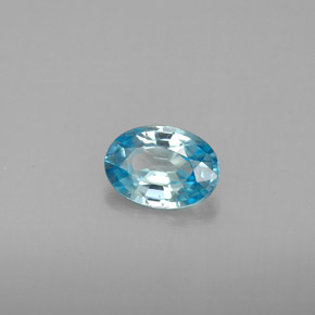 1.12캐럿 천연 블루 지르콘, 타원형 컷, 7.1×5.1 mm, VVS-VS