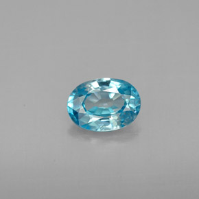 1.14캐럿 천연 블루 지르콘, 타원형 컷, 7.1×5.1 mm, VS