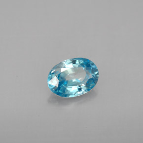 1.14캐럿 천연 블루 지르콘, 타원형 컷, 7.1×5.1 mm, VS