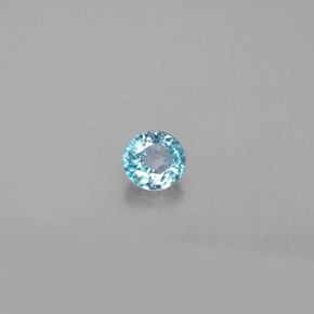 0.58캐럿 천연 블루 지르콘, 라운드 컷, 4.31 mm, VVS-VS