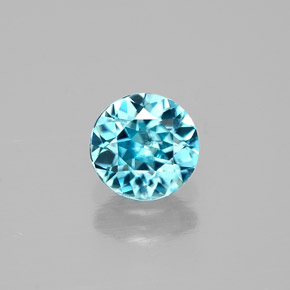 0.63캐럿 천연 블루 지르콘, 라운드 컷, 4.90 mm, VVS-VS
