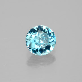 0.63캐럿 천연 블루 지르콘, 라운드 컷, 4.90 mm, VVS-VS