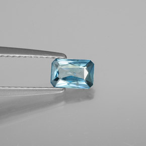 0.66캐럿 천연 블루 지르콘, 에메랄드 컷, 6×4 mm, SI