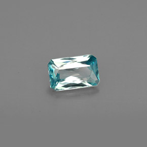 0.76캐럿 천연 블루 지르콘, 에메랄드 컷, 6.1×4 mm, VVS-VS