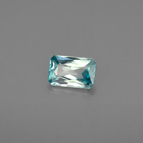 0.76캐럿 천연 블루 지르콘, 에메랄드 컷, 6.1×4 mm, VVS-VS