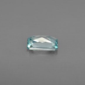 0.76캐럿 천연 블루 지르콘, 에메랄드 컷, 6.1×4 mm, VVS-VS