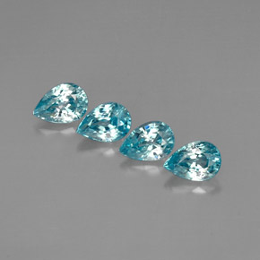 캐럿 천연 블루 지르콘 보석, 배 모양, 7.1×5.1 mm, VVS-VS