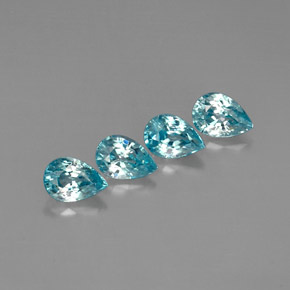 캐럿 천연 블루 지르콘 보석, 배 모양, 7.1×5.1 mm, VVS-VS