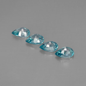 캐럿 천연 블루 지르콘 보석, 배 모양, 7.1×5.1 mm, VVS-VS