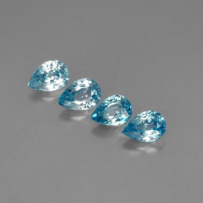 캐럿 천연 블루 지르콘 보석, 배 모양, 7.1×5.1 mm, VVS-VS