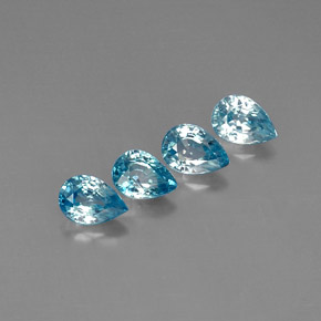 캐럿 천연 블루 지르콘 보석, 배 모양, 7.1×5.1 mm, VVS-VS