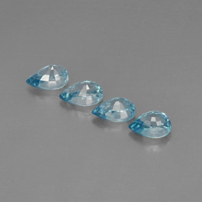 캐럿 천연 블루 지르콘 보석, 배 모양, 7.1×5.1 mm, VVS-VS