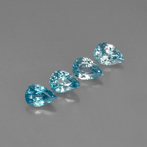 캐럿 천연 블루 지르콘 보석, 배 모양, 6.9×4.9 mm, VVS-VS