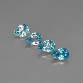 캐럿 천연 블루 지르콘 보석, 배 모양, 6.9×4.9 mm, VVS-VS