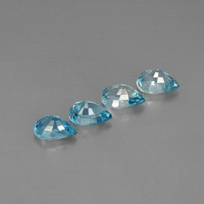 캐럿 천연 블루 지르콘 보석, 배 모양, 6.9×4.9 mm, VVS-VS