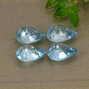 4.14캐럿 천연 블루 지르콘 보석, 배 모양, 7.2×5.1 mm, VVS-VS