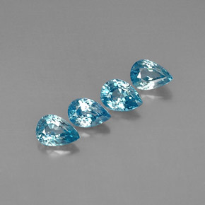 캐럿 천연 블루 지르콘 보석, 배 모양, 6.1×4.9 mm, VVS-VS