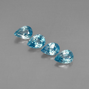 캐럿 천연 블루 지르콘 보석, 배 모양, 6.1×4.9 mm, VVS-VS