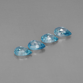 캐럿 천연 블루 지르콘 보석, 배 모양, 6.1×4.9 mm, VVS-VS