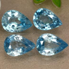 3.79캐럿 천연 스위스 블루 지르콘 보석, 배 모양, 6.9×5 mm, VVS-VS