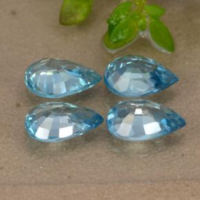 3.79캐럿 천연 스위스 블루 지르콘 보석, 배 모양, 6.9×5 mm, VVS-VS
