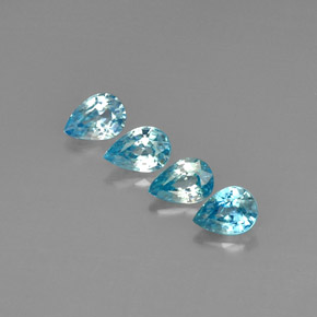 4.07캐럿 천연 블루 지르콘 보석, 배 모양, 6.9×4.9 mm, VVS-VS