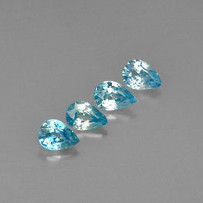 4.07캐럿 천연 블루 지르콘 보석, 배 모양, 6.9×4.9 mm, VVS-VS