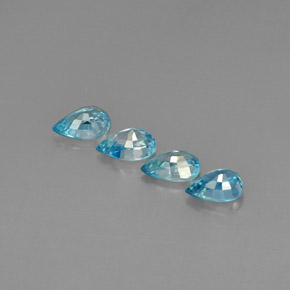 4.07캐럿 천연 블루 지르콘 보석, 배 모양, 6.9×4.9 mm, VVS-VS