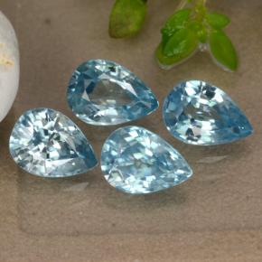 4.33캐럿 천연 블루 지르콘 보석, 배 모양, 6.9×5.1 mm, VVS-VS
