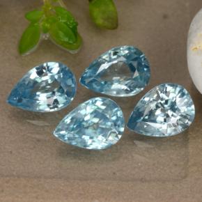 4.33캐럿 천연 블루 지르콘 보석, 배 모양, 6.9×5.1 mm, VVS-VS