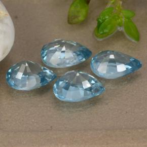 4.33캐럿 천연 블루 지르콘 보석, 배 모양, 6.9×5.1 mm, VVS-VS