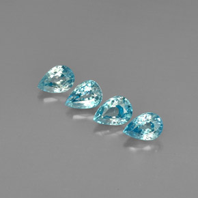 캐럿 천연 블루 지르콘 보석, 배 모양, 7.2×5.1 mm, VVS-VS
