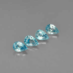 캐럿 천연 블루 지르콘 보석, 배 모양, 7.2×5.1 mm, VVS-VS