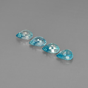 캐럿 천연 블루 지르콘 보석, 배 모양, 7.2×5.1 mm, VVS-VS
