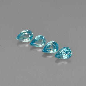 캐럿 천연 블루 지르콘 보석, 배 모양, 7.1×5 mm, VVS-VS