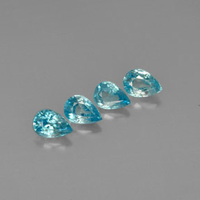 캐럿 천연 블루 지르콘 보석, 배 모양, 7.1×5 mm, VVS-VS